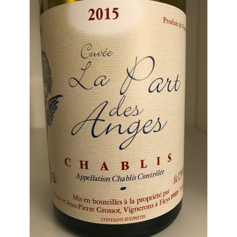 CHABLIS LA PART DES ANGES  2018