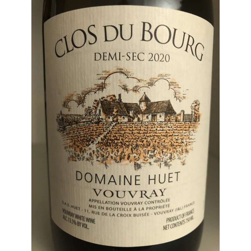 VOUVRAY LE CLOS DU BOURG DEMI SEC 2020